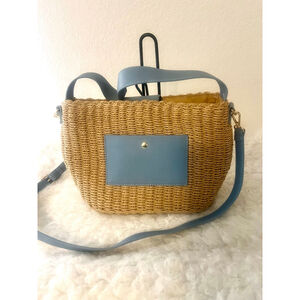 Likedreams Sunset Straw Tote in Ash Blue Medium Size